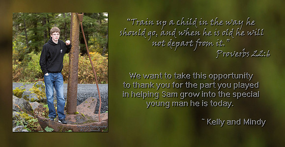 Graduation announcement Sam second side